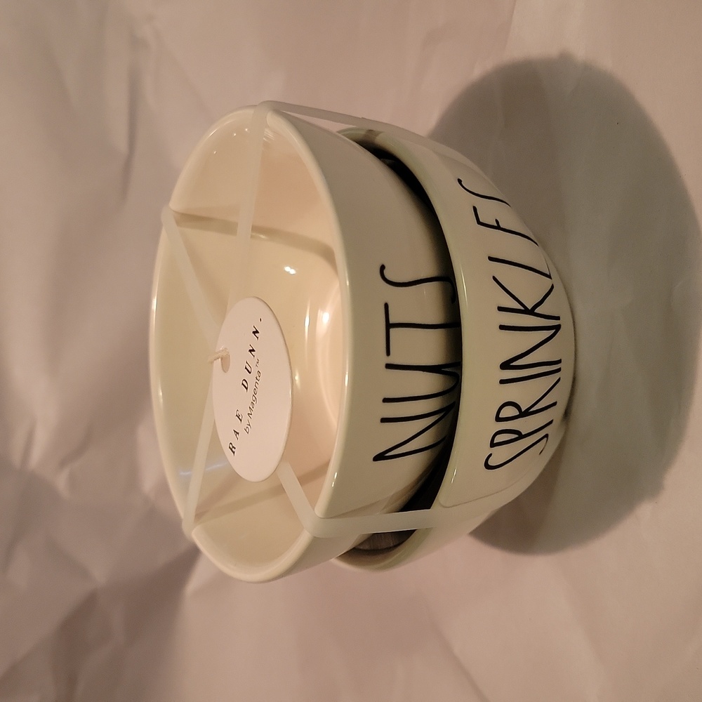 Rae Dunn sprinkles and nuts serving bowls